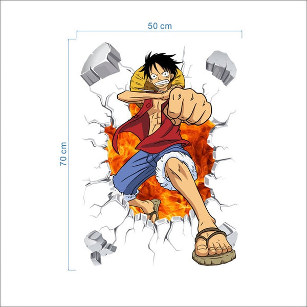 STICKERS ONE PIECE LUFFY BRISE TON MUR - one-piece-stores