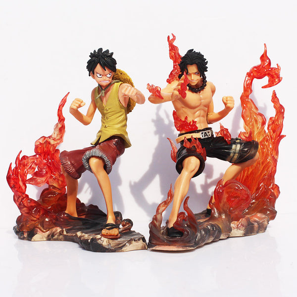 FIGURINE ONE PIECE LUFFY & ACE GUERRE MARINE FORD - one-piece-stores