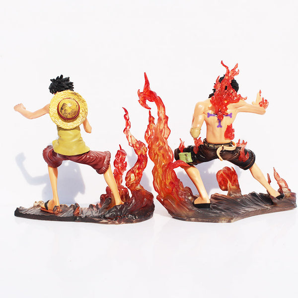 FIGURINE ONE PIECE LUFFY & ACE GUERRE MARINE FORD - one-piece-stores