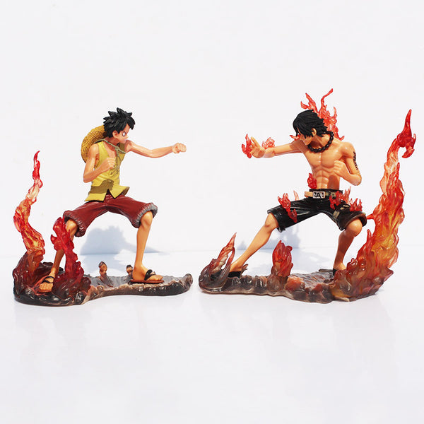 FIGURINE ONE PIECE LUFFY & ACE GUERRE MARINE FORD - one-piece-stores