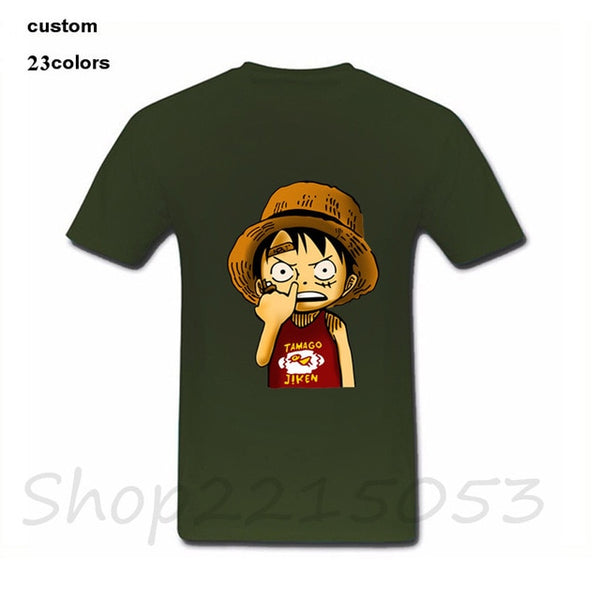 T-SHIRT ONE PIECE LUFFY SE CURE LE NEZ - one-piece-stores