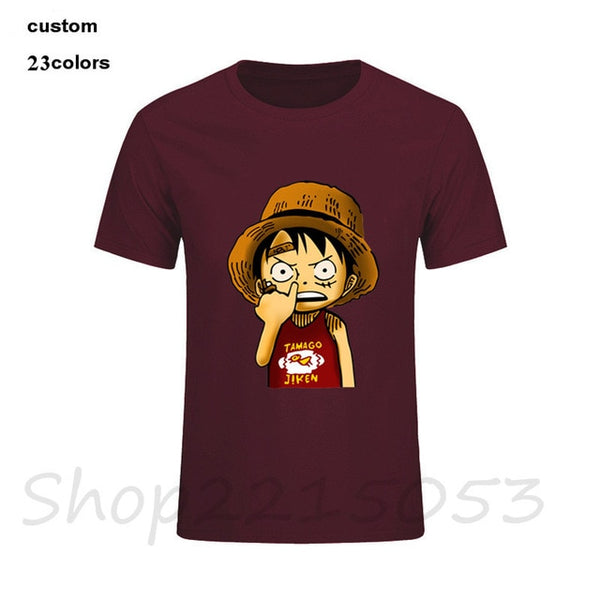 T-SHIRT ONE PIECE LUFFY SE CURE LE NEZ - one-piece-stores